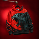 Blood Moon Roar Printed Hoodie
