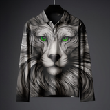 Grey Tiger Printed Full Sleves T-Shirt